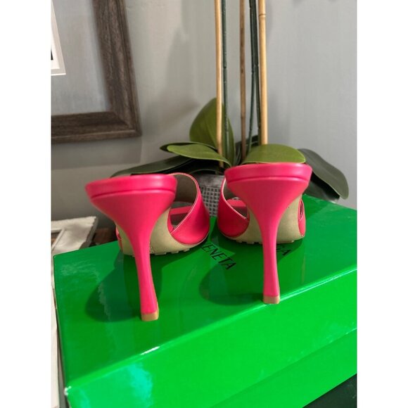 Bottega Veneta Squared Toe Stiletto Sandals Lollipop Pink Womens Size 7 - Picture 9 of 11